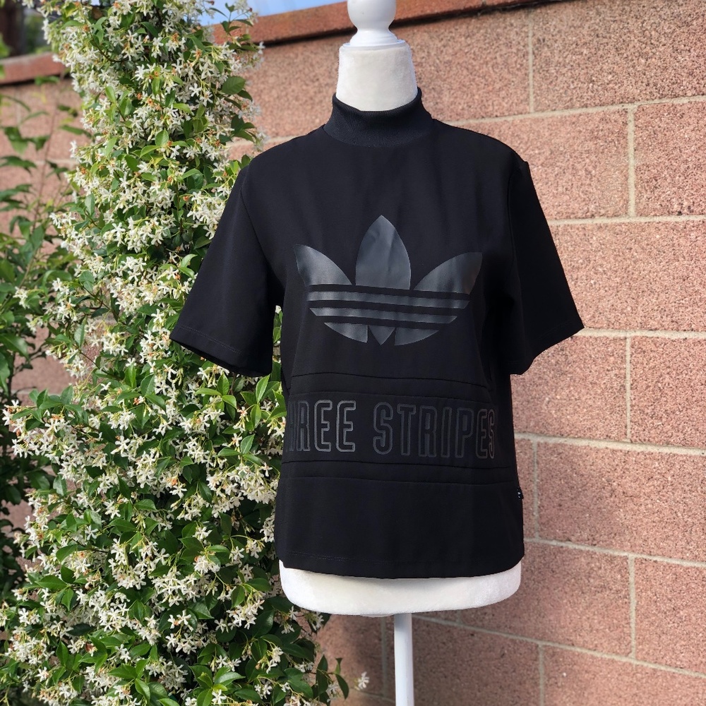Adidas Black Short Sleeve Tee Turtleneck